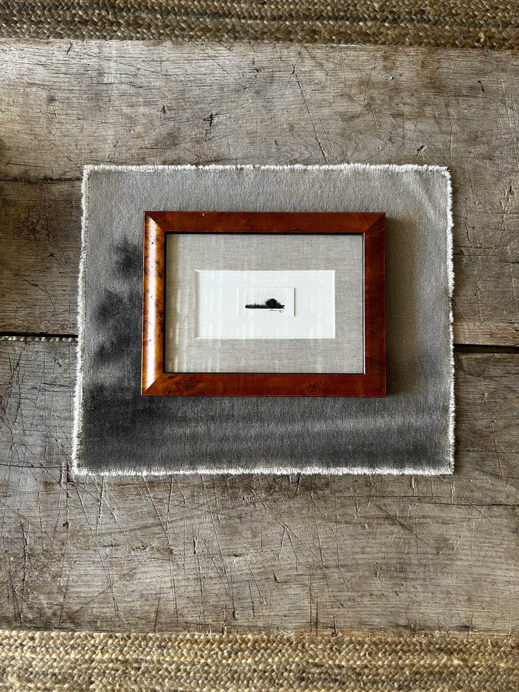 Framed Watercolor Landscape on Paper