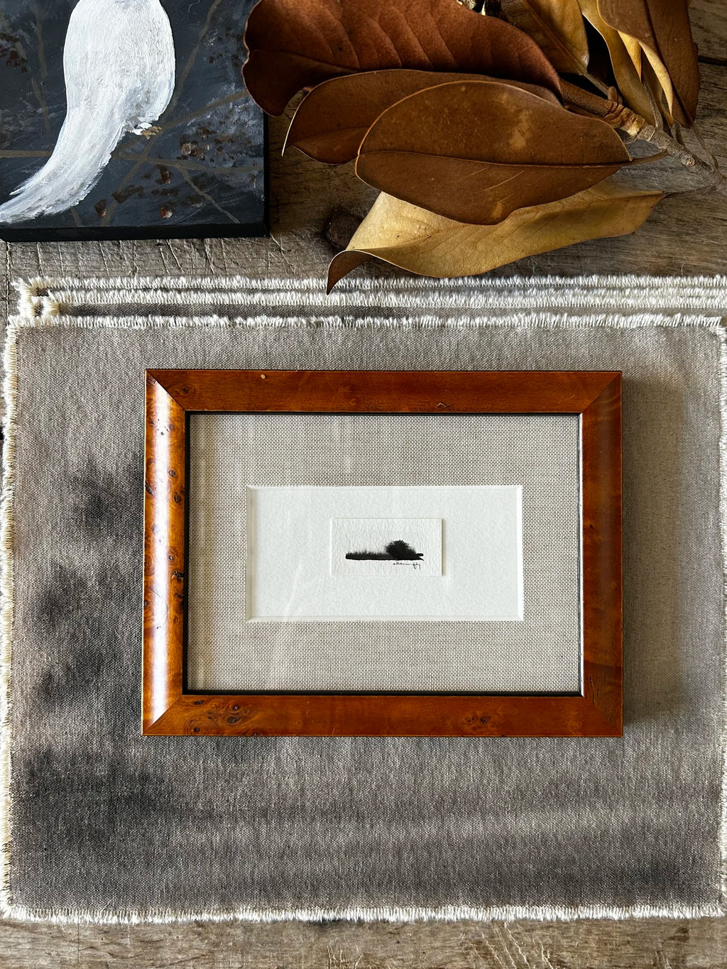Framed Watercolor Landscape on Paper
