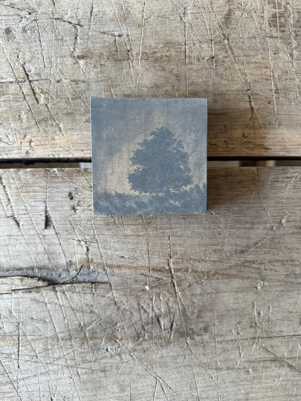 Watercolor Landscape on Wood Panel, 3” x 3”